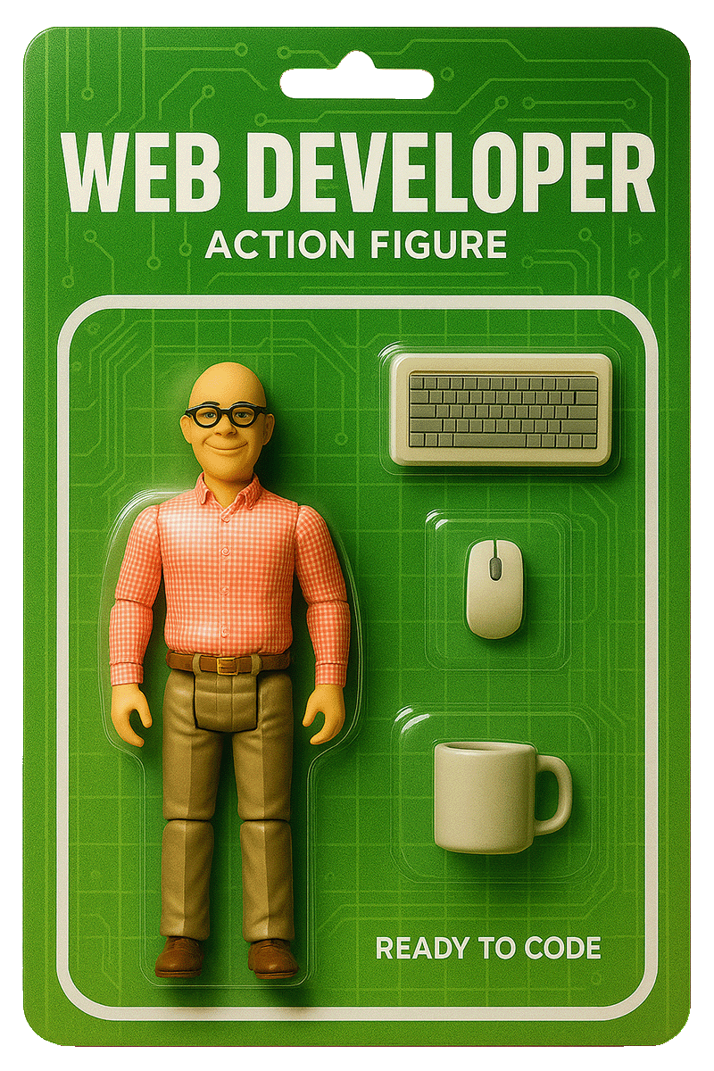 Web developer action figure